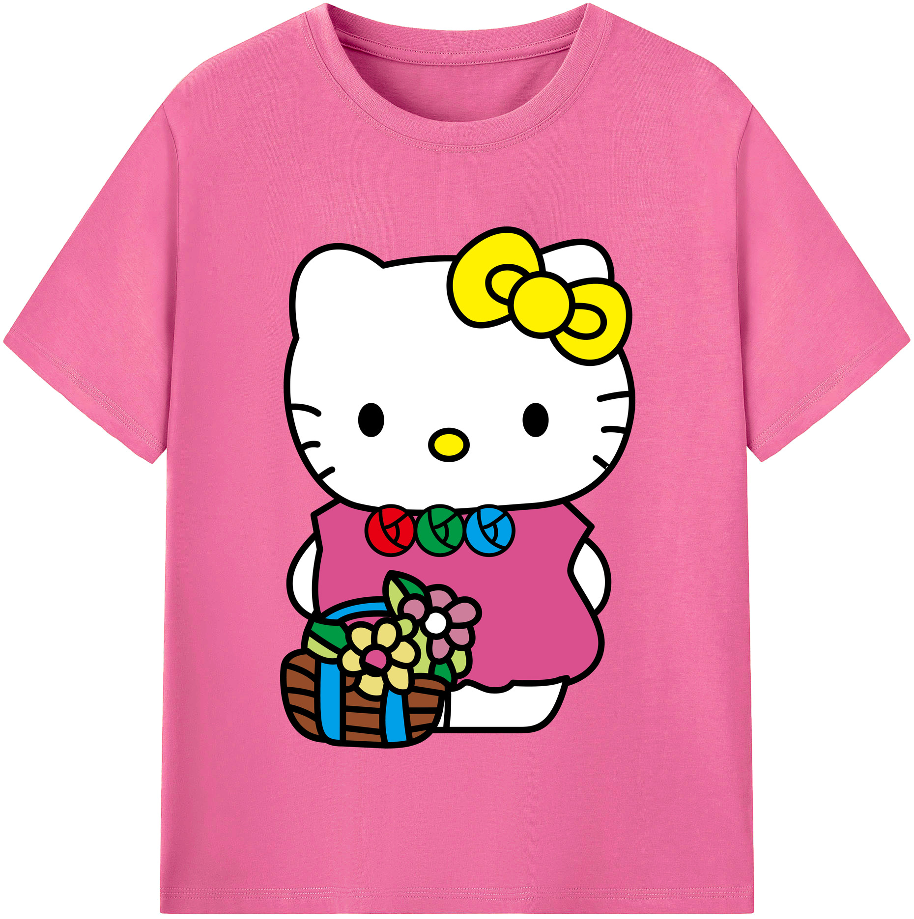 （画像用） Hello Kitty ハローキティ レディースカジュアルプリントTシャツ（綿100％）